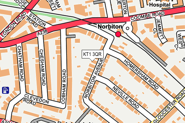 KT1 3QR map - OS OpenMap – Local (Ordnance Survey) KT1 3QR map - OS OpenMap – Local (Ordnance Survey)
