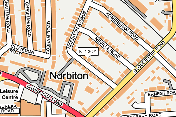 KT1 3QY map - OS OpenMap – Local (Ordnance Survey) KT1 3QY map - OS OpenMap – Local (Ordnance Survey)