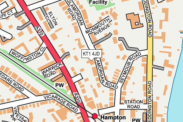 KT1 4JD map - OS OpenMap – Local (Ordnance Survey) KT1 4JD map - OS OpenMap – Local (Ordnance Survey)