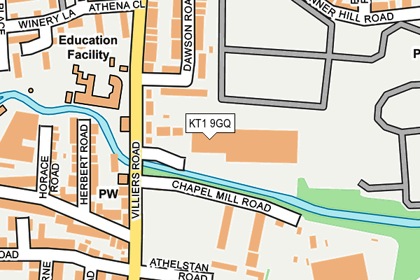 KT1 9GQ map - OS OpenMap – Local (Ordnance Survey) KT1 9GQ map - OS OpenMap – Local (Ordnance Survey)