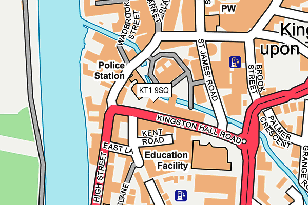 KT1 9SQ map - OS OpenMap – Local (Ordnance Survey) KT1 9SQ map - OS OpenMap – Local (Ordnance Survey)