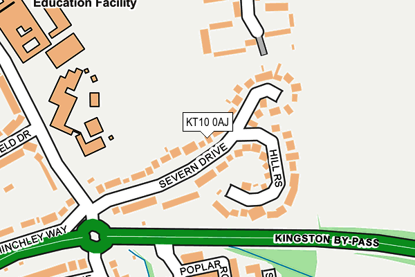 KT10 0AJ map - OS OpenMap – Local (Ordnance Survey) KT10 0AJ map - OS OpenMap – Local (Ordnance Survey)