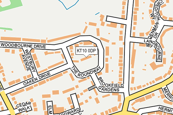 KT10 0DP map - OS OpenMap – Local (Ordnance Survey)