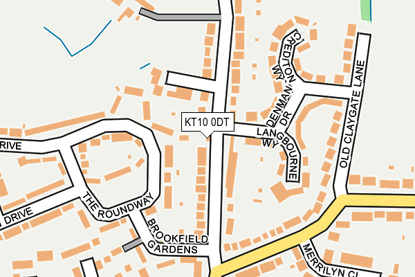 KT10 0DT map - OS OpenMap – Local (Ordnance Survey) KT10 0DT map - OS OpenMap – Local (Ordnance Survey)