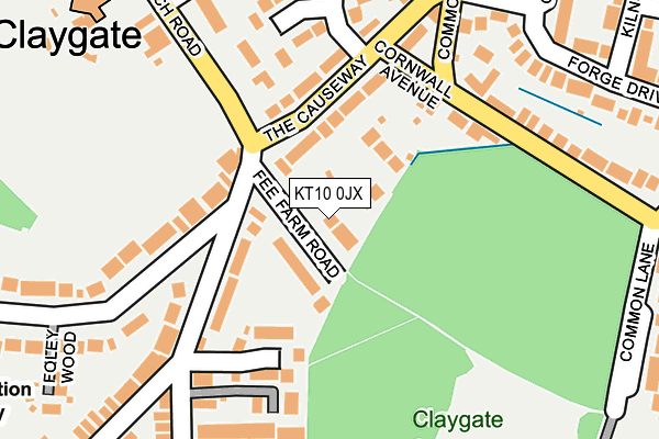 KT10 0JX map - OS OpenMap – Local (Ordnance Survey) KT10 0JX map - OS OpenMap – Local (Ordnance Survey)