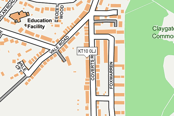 KT10 0LJ map - OS OpenMap – Local (Ordnance Survey) KT10 0LJ map - OS OpenMap – Local (Ordnance Survey)
