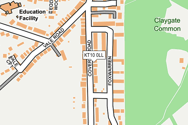 KT10 0LL map - OS OpenMap – Local (Ordnance Survey) KT10 0LL map - OS OpenMap – Local (Ordnance Survey)