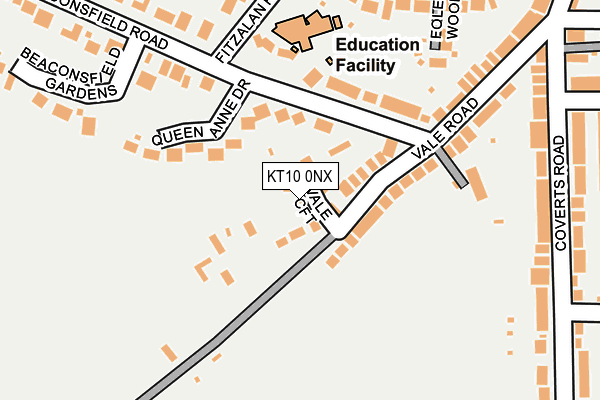 KT10 0NX map - OS OpenMap – Local (Ordnance Survey) KT10 0NX map - OS OpenMap – Local (Ordnance Survey)