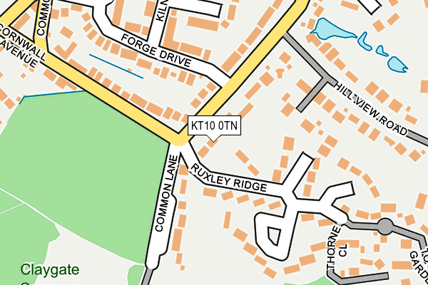 KT10 0TN map - OS OpenMap – Local (Ordnance Survey) KT10 0TN map - OS OpenMap – Local (Ordnance Survey)
