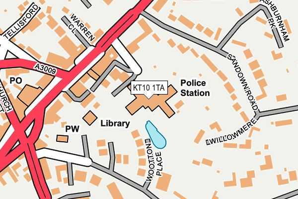 KT10 1TA map - OS OpenMap – Local (Ordnance Survey) KT10 1TA map - OS OpenMap – Local (Ordnance Survey)