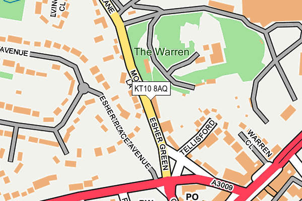 KT10 8AQ map - OS OpenMap – Local (Ordnance Survey)