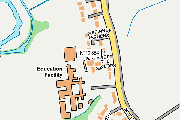 KT10 8BX map - OS OpenMap – Local (Ordnance Survey) KT10 8BX map - OS OpenMap – Local (Ordnance Survey)