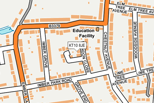 KT10 8JE map - OS OpenMap – Local (Ordnance Survey) KT10 8JE map - OS OpenMap – Local (Ordnance Survey)