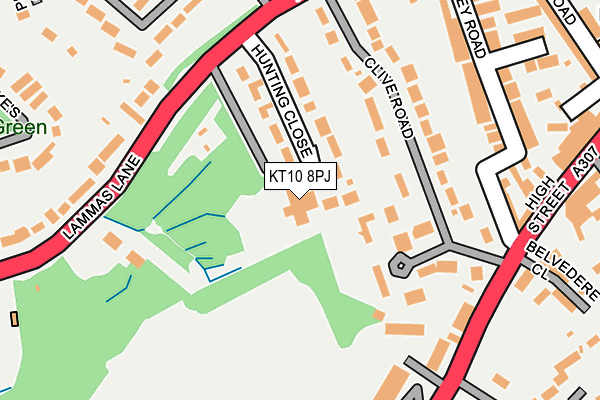 KT10 8PJ map - OS OpenMap – Local (Ordnance Survey) KT10 8PJ map - OS OpenMap – Local (Ordnance Survey)