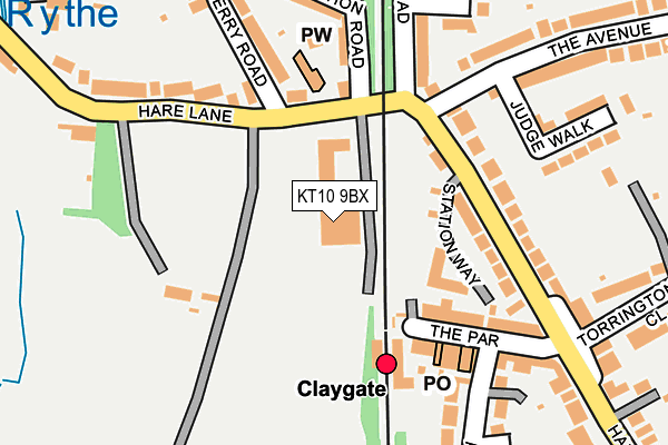 KT10 9BX map - OS OpenMap – Local (Ordnance Survey) KT10 9BX map - OS OpenMap – Local (Ordnance Survey)