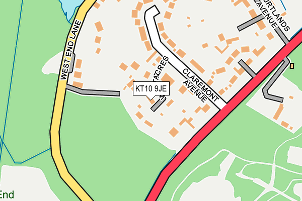 KT10 9JE map - OS OpenMap – Local (Ordnance Survey) KT10 9JE map - OS OpenMap – Local (Ordnance Survey)