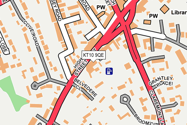 KT10 9QE map - OS OpenMap – Local (Ordnance Survey) KT10 9QE map - OS OpenMap – Local (Ordnance Survey)