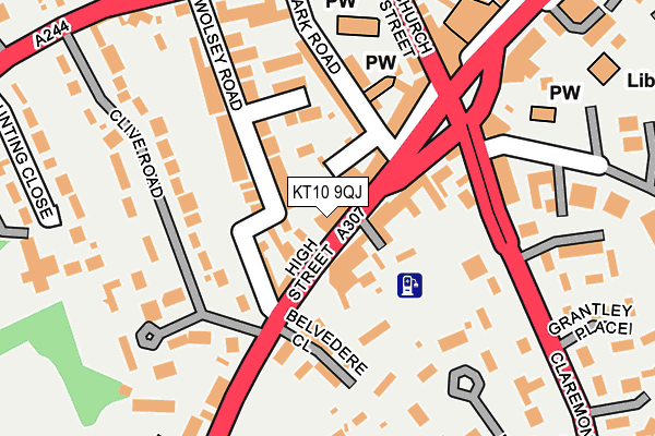 KT10 9QJ map - OS OpenMap – Local (Ordnance Survey) KT10 9QJ map - OS OpenMap – Local (Ordnance Survey)