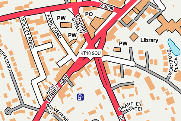 KT10 9QU map - OS OpenMap – Local (Ordnance Survey) KT10 9QU map - OS OpenMap – Local (Ordnance Survey)