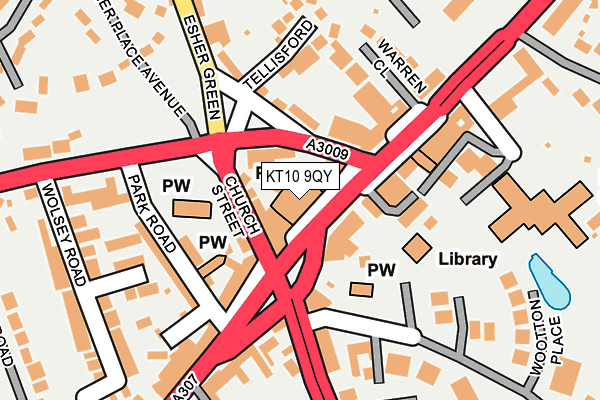 KT10 9QY map - OS OpenMap – Local (Ordnance Survey)