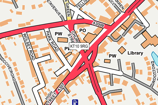 KT10 9RG map - OS OpenMap – Local (Ordnance Survey) KT10 9RG map - OS OpenMap – Local (Ordnance Survey)