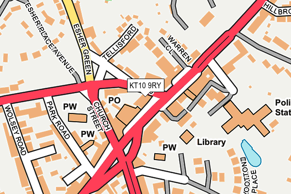 KT10 9RY map - OS OpenMap – Local (Ordnance Survey) KT10 9RY map - OS OpenMap – Local (Ordnance Survey)