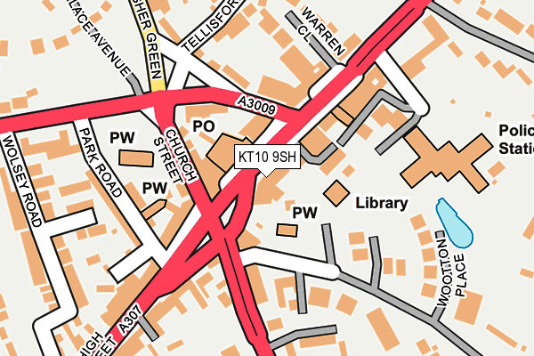 KT10 9SH map - OS OpenMap – Local (Ordnance Survey) KT10 9SH map - OS OpenMap – Local (Ordnance Survey)