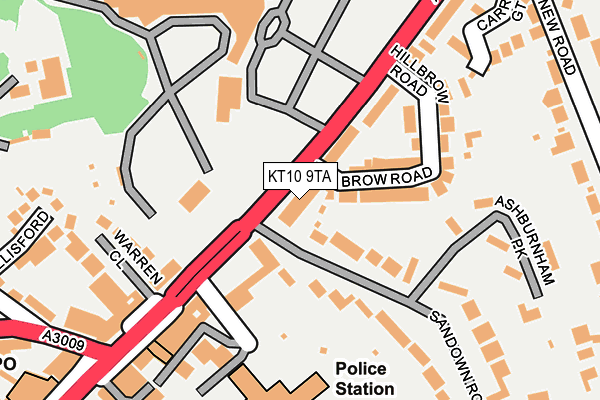 KT10 9TA map - OS OpenMap – Local (Ordnance Survey) KT10 9TA map - OS OpenMap – Local (Ordnance Survey)