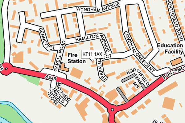 KT11 1AX map - OS OpenMap – Local (Ordnance Survey) KT11 1AX map - OS OpenMap – Local (Ordnance Survey)