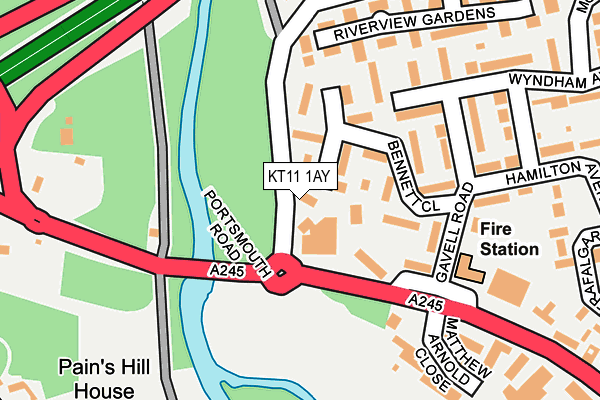 KT11 1AY map - OS OpenMap – Local (Ordnance Survey) KT11 1AY map - OS OpenMap – Local (Ordnance Survey)
