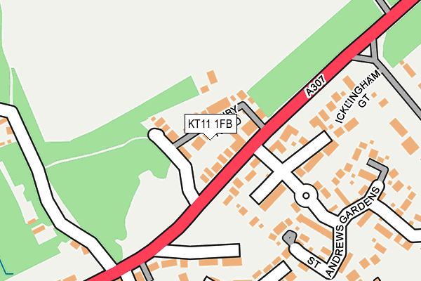 KT11 1FB map - OS OpenMap – Local (Ordnance Survey) KT11 1FB map - OS OpenMap – Local (Ordnance Survey)
