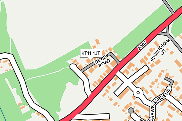 KT11 1JT map - OS OpenMap – Local (Ordnance Survey)