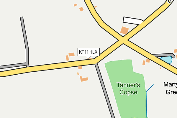KT11 1LX map - OS OpenMap – Local (Ordnance Survey) KT11 1LX map - OS OpenMap – Local (Ordnance Survey)