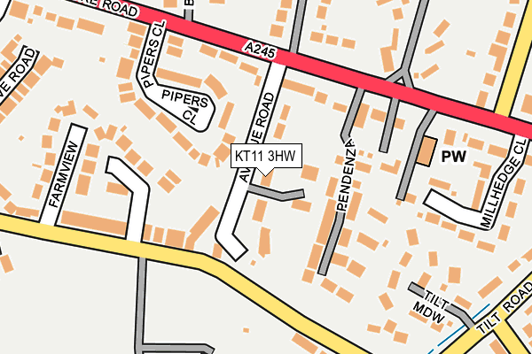 KT11 3HW map - OS OpenMap – Local (Ordnance Survey) KT11 3HW map - OS OpenMap – Local (Ordnance Survey)