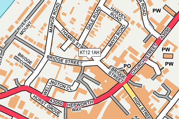 KT12 1AH map - OS OpenMap – Local (Ordnance Survey) KT12 1AH map - OS OpenMap – Local (Ordnance Survey)