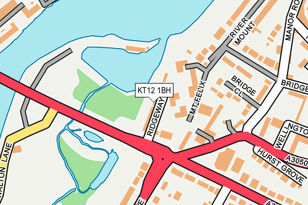 KT12 1BH map - OS OpenMap – Local (Ordnance Survey) KT12 1BH map - OS OpenMap – Local (Ordnance Survey)