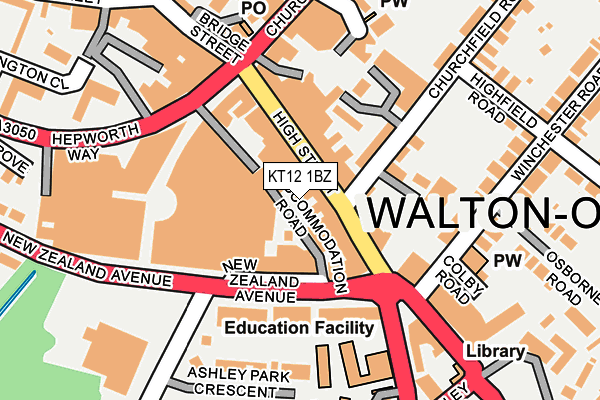 KT12 1BZ map - OS OpenMap – Local (Ordnance Survey) KT12 1BZ map - OS OpenMap – Local (Ordnance Survey)