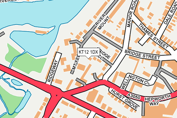 KT12 1DX map - OS OpenMap – Local (Ordnance Survey) KT12 1DX map - OS OpenMap – Local (Ordnance Survey)