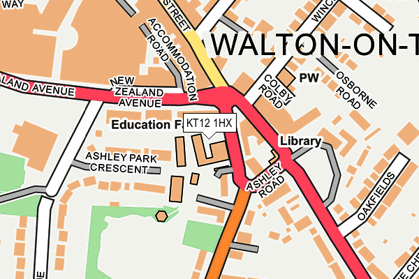KT12 1HX map - OS OpenMap – Local (Ordnance Survey)