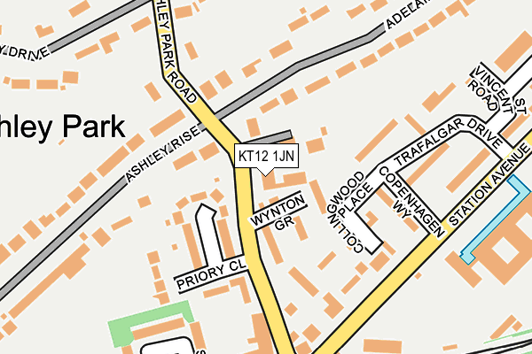 KT12 1JN map - OS OpenMap – Local (Ordnance Survey) KT12 1JN map - OS OpenMap – Local (Ordnance Survey)