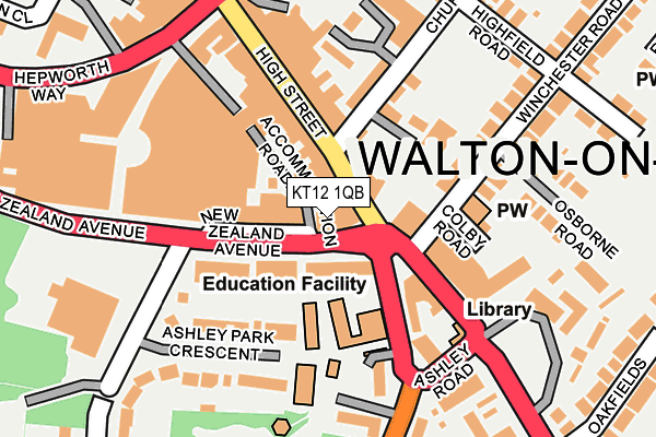 KT12 1QB map - OS OpenMap – Local (Ordnance Survey) KT12 1QB map - OS OpenMap – Local (Ordnance Survey)