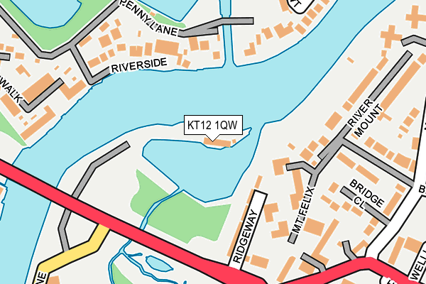 KT12 1QW map - OS OpenMap – Local (Ordnance Survey) KT12 1QW map - OS OpenMap – Local (Ordnance Survey)