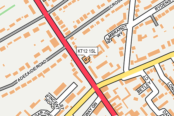 KT12 1SL map - OS OpenMap – Local (Ordnance Survey) KT12 1SL map - OS OpenMap – Local (Ordnance Survey)
