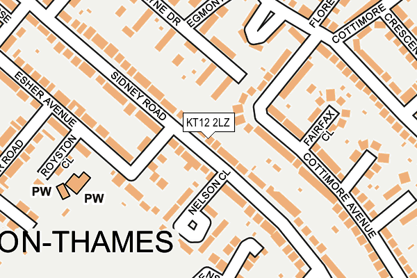 KT12 2LZ map - OS OpenMap – Local (Ordnance Survey) KT12 2LZ map - OS OpenMap – Local (Ordnance Survey)