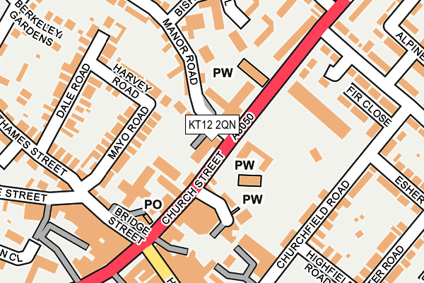 KT12 2QN map - OS OpenMap – Local (Ordnance Survey) KT12 2QN map - OS OpenMap – Local (Ordnance Survey)