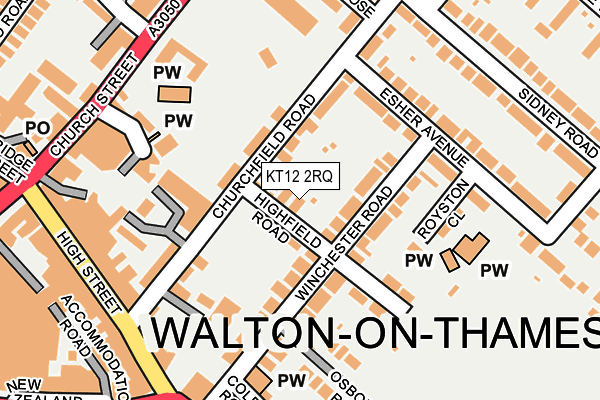 KT12 2RQ map - OS OpenMap – Local (Ordnance Survey) KT12 2RQ map - OS OpenMap – Local (Ordnance Survey)