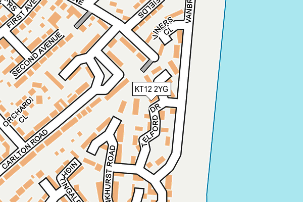 KT12 2YG map - OS OpenMap – Local (Ordnance Survey) KT12 2YG map - OS OpenMap – Local (Ordnance Survey)