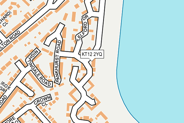 KT12 2YQ map - OS OpenMap – Local (Ordnance Survey) KT12 2YQ map - OS OpenMap – Local (Ordnance Survey)