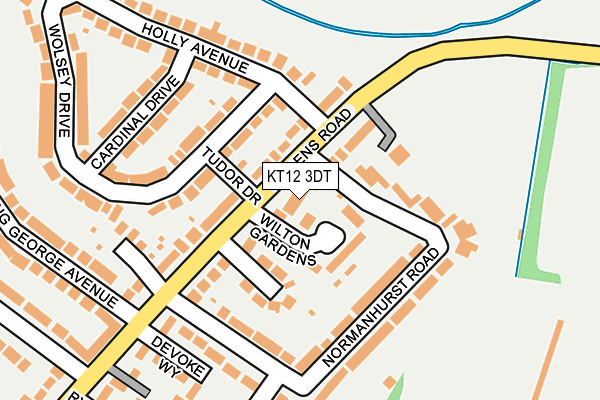 KT12 3DT map - OS OpenMap – Local (Ordnance Survey) KT12 3DT map - OS OpenMap – Local (Ordnance Survey)