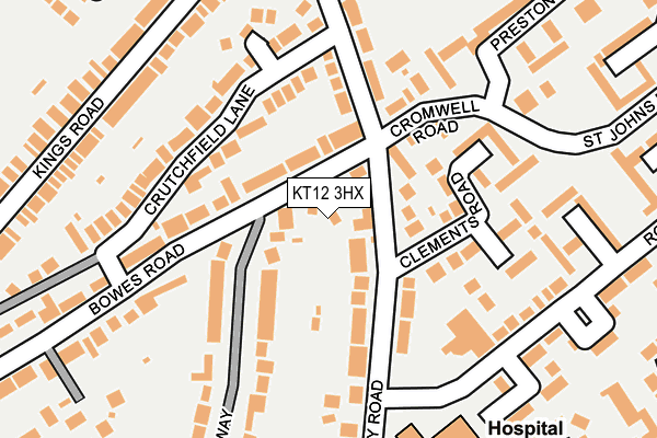 KT12 3HX map - OS OpenMap – Local (Ordnance Survey) KT12 3HX map - OS OpenMap – Local (Ordnance Survey)